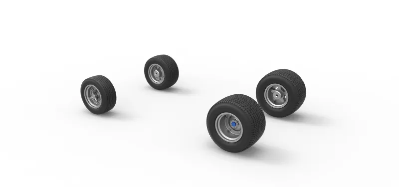 Wheel set of Northeast Dirt Modified stock car V5 Scale 1:25 - Model preview 8