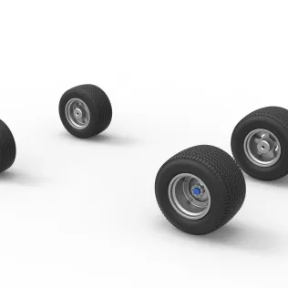 Wheel set of Northeast Dirt Modified stock car V5 Scale 1:25 - Model thumbnail 8