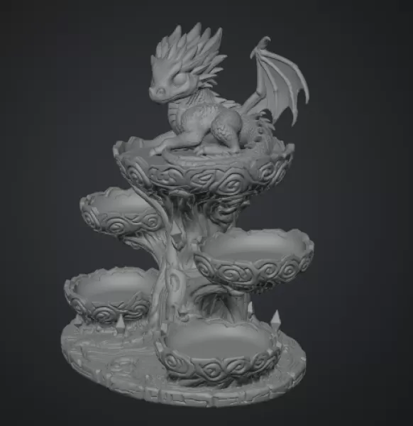 Baby Dragon Organizer Tree STL File for 3D Print - Model preview 14