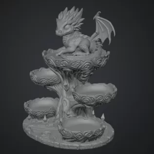 Baby Dragon Organizer Tree STL File for 3D Print - Model thumbnail 14