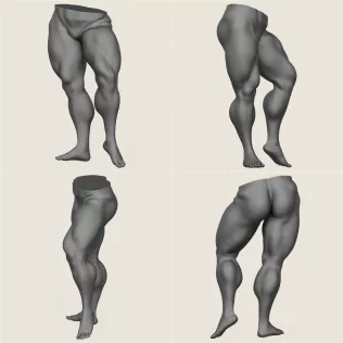 Muscular Man Leg Pose Collection - Model thumbnail 6