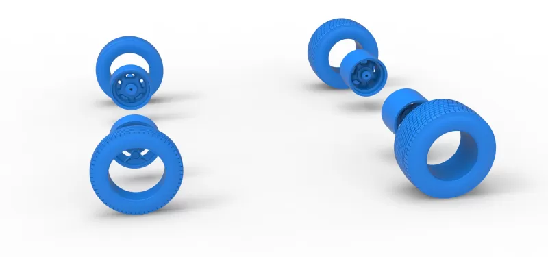 Wheel Set of Dirt Silver Crown Champ car Version 2 Scale 1:25 - Model preview 14