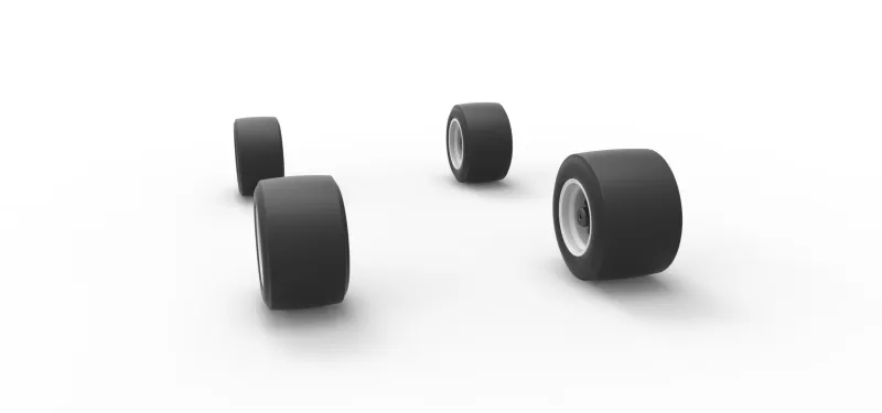 Wheel set of Asphalt Supermodified stock car V2 Scale 1:25 - Model preview 8