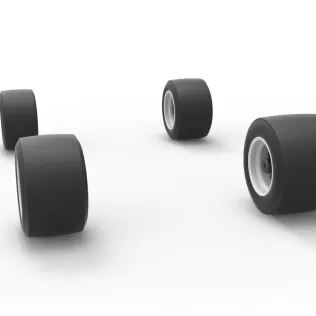 Wheel set of Asphalt Supermodified stock car V2 Scale 1:25 - Model thumbnail 8