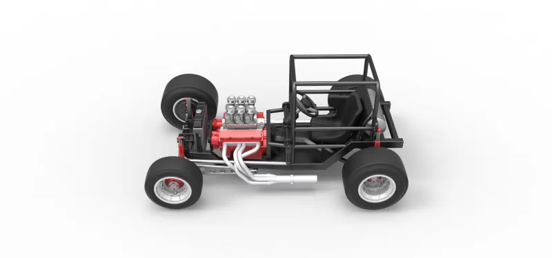 Vintage Supermodified stock car Base Version 2 Scale 1:25 - Model preview 10