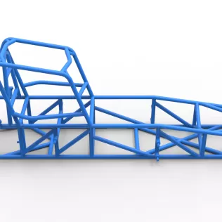 Frame of Vintage Dirt Modified stock car Scale 1:25 - Model thumbnail 14