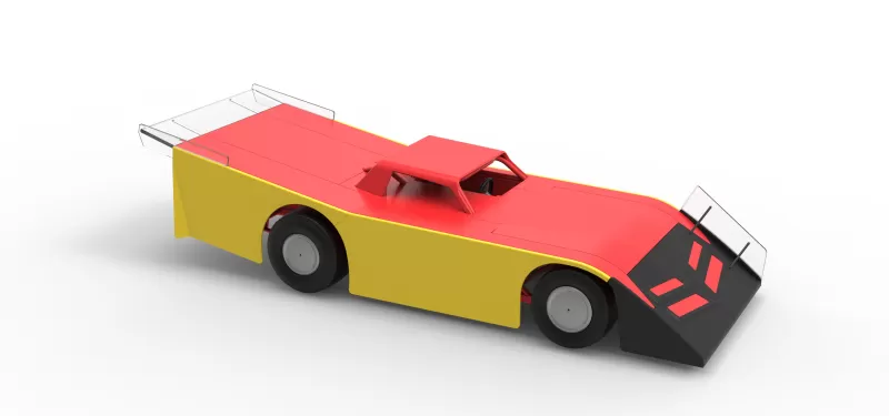Vintage Dirt late model Race car Version 5 Scale 1:25 - Model preview 24