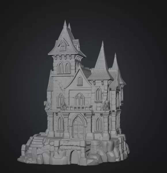 Dark Fantasy Castle STL for 3D Printing - Model preview 8
