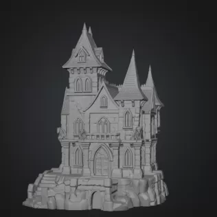 Dark Fantasy Castle STL for 3D Printing - Model thumbnail 8