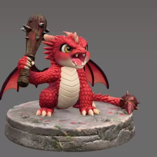 Angry Warrior Dragon STL File for 3D Printing - Model thumbnail 6