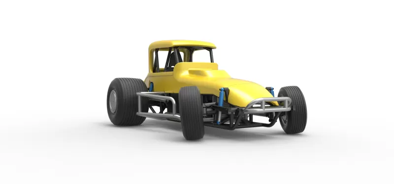 Vintage Sprint car while turning Version 2 Scale 1:25 - Model preview 25