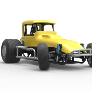 Vintage Sprint car while turning Version 2 Scale 1:25 - Model thumbnail 25