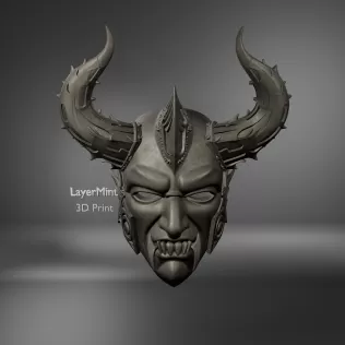 Dark Demon Horned Mask - Model thumbnail 1