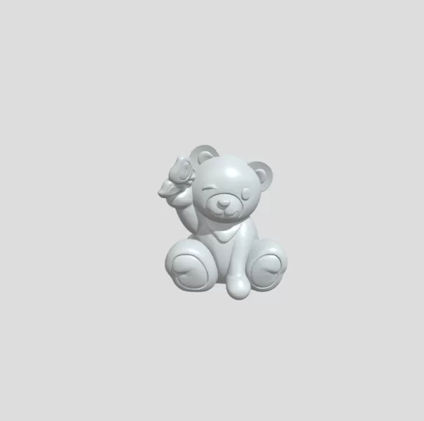 Cute cartoon style teddy bear figurine - Model preview 1