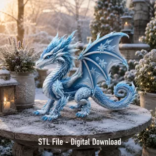 Winter Frost Dragon STL File for 3D Print - Model thumbnail 3