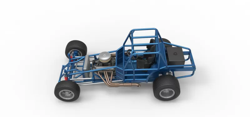 Vintage Dirt Modified stock car Base Scale 1:25 - Model preview 10