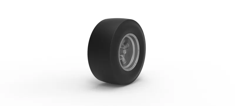 Rear wheel of vintage dragster Version 4 Scale 1:25 - Model preview 2