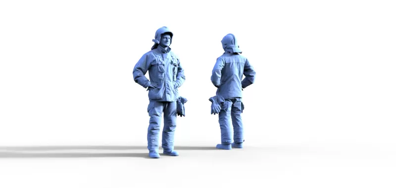Firefighter figure for ship model - Model preview 1