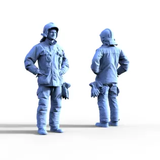 Firefighter figure for ship model