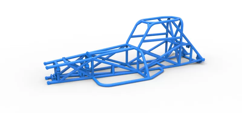 Frame of Supermodified front engine race car V3 Scale 1:25 - Model preview 1