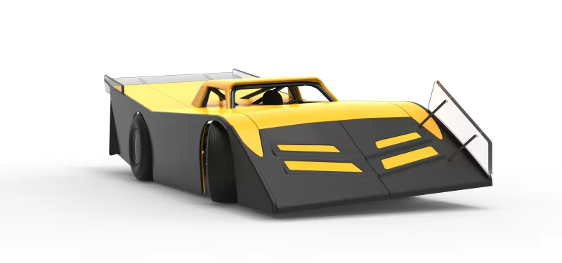 Vintage Dirt late model Race car V5 while turning Scale 1:25 - Model preview 27