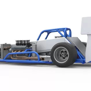 Supermodified front engine race car V4 Scale 1:25 - Model thumbnail 13