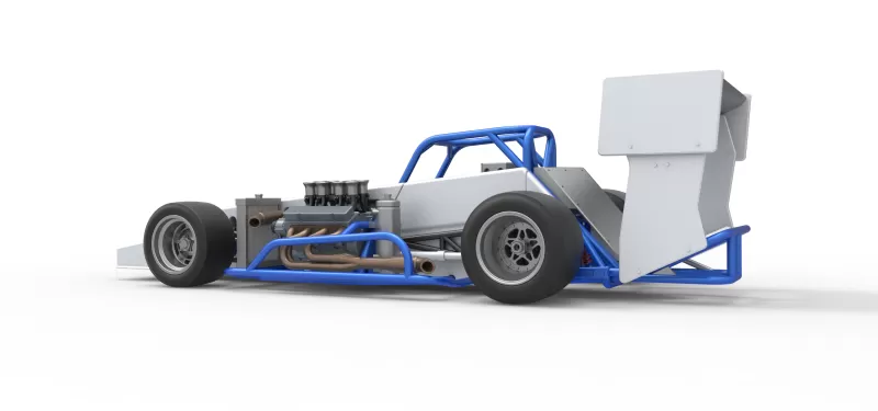 Supermodified front engine race car V4 Scale 1:25 - Model preview 13