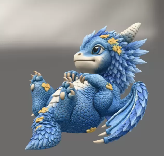 Bluebell Baby Dragon STL File for 3D Print - Model preview 5
