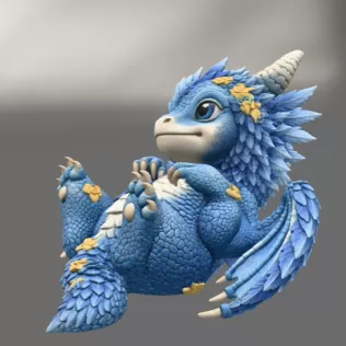 Bluebell Baby Dragon STL File for 3D Print - Model thumbnail 5