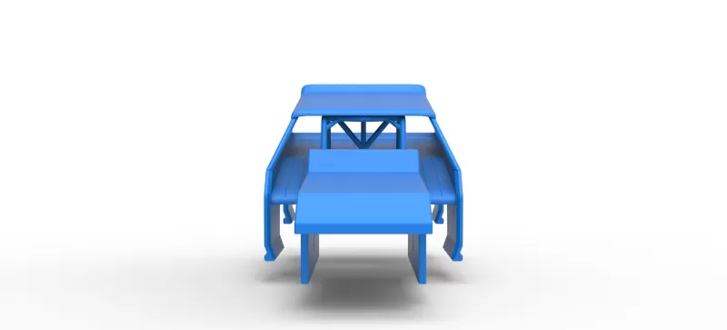 Shell of Vintage Dirt Modified stock car Version 8 Scale 1:25 - Model preview 5