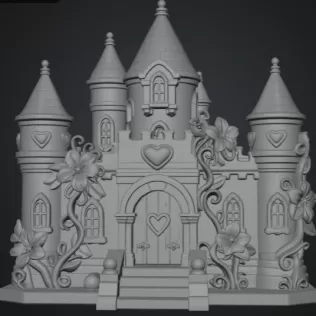 Enchanted Heart Blossom Castle STL File for 3D Print - Model thumbnail 11