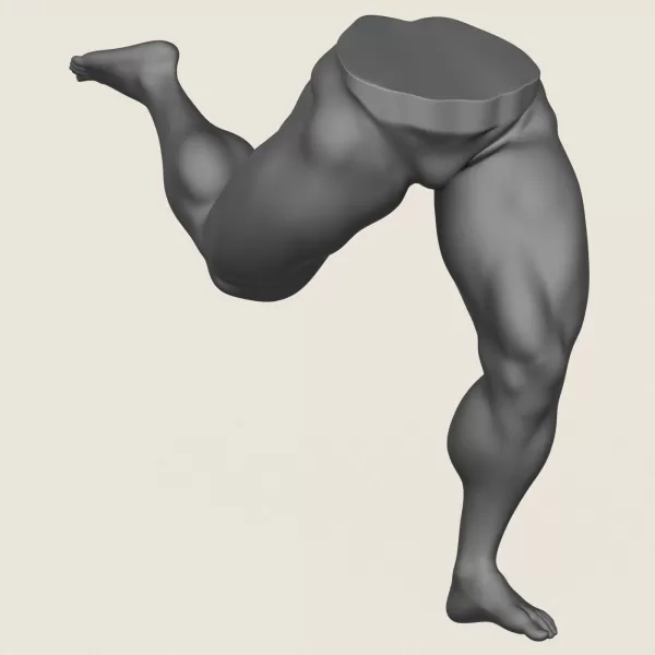 Muscular Man Leg Pose 08 - Model preview 1