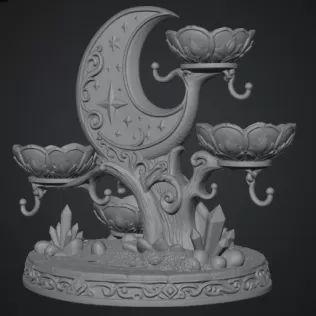 Celestial Moon Jewelry & Key Organizer STL File for 3D Print - Model thumbnail 14
