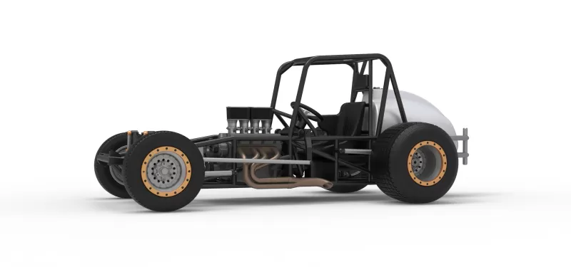 Vintage Dirt Silver Crown Car Base Scale 1:25 - Model preview 2