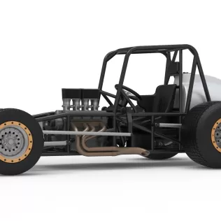 Vintage Dirt Silver Crown Car Base Scale 1:25 - Model thumbnail 2