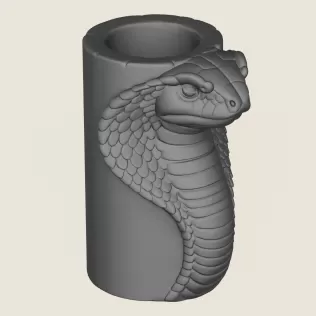 Cobra Snake Head Vase Print Ready 3D Model - Model thumbnail 5