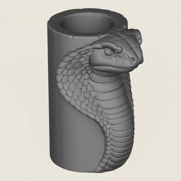 Cobra Snake Head Vase Print Ready 3D Model - Model preview 5