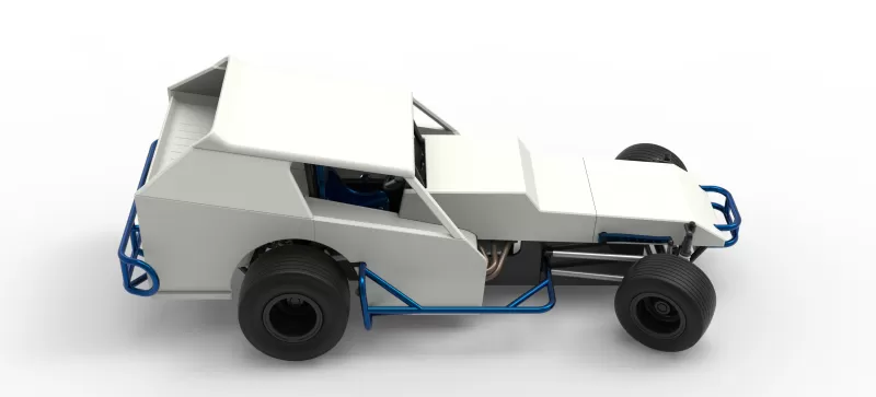 Vintage Dirt Modified stock car V8 while turning Scale 1:25 - Model preview 23