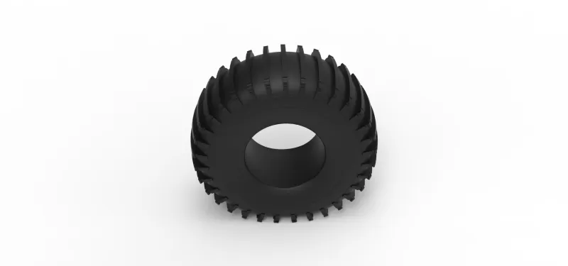 Trom tire 1 deflated Scale 1:25 - Model preview 6