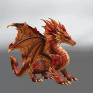Autumn Ember Dragon STL File for 3D Print - Model thumbnail 9