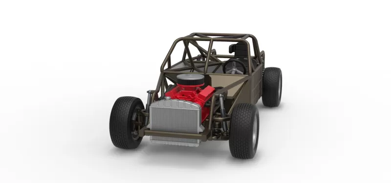 Vintage Dirt Modified stock car Base Version 7 Scale 1:25 - Model preview 5