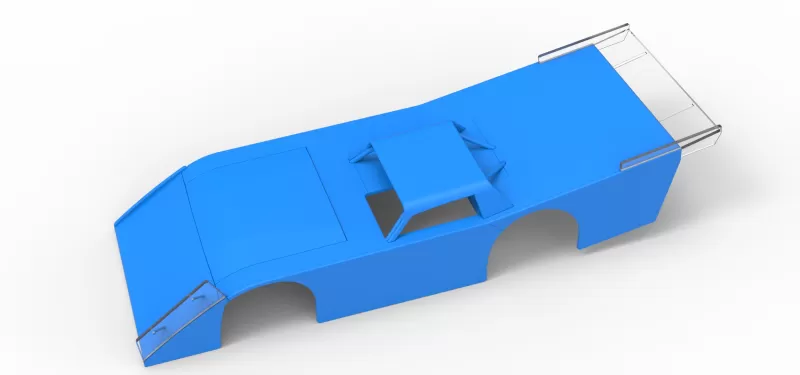Shell of Vintage Dirt late model Race car Version 5 Scale 1:25 - Model preview 2