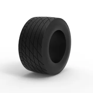 Vintage dirt tire Version 6 Scale 1:25 - Model thumbnail 2