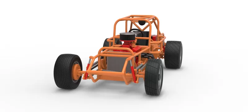 Vintage Dirt Modified stock car Base Version 8 Scale 1:25 - Model preview 5