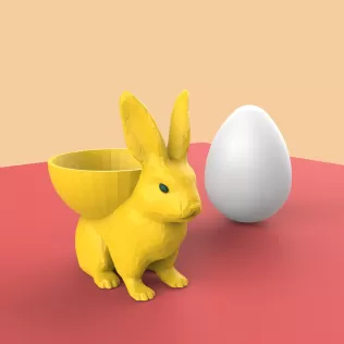 Easter Bunny Egg Holder, Easter Egg Gift, 3D Printing for Decor - Model thumbnail 1