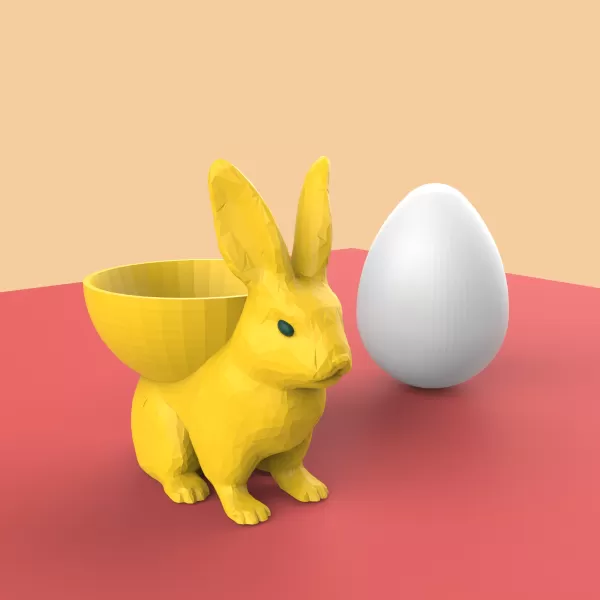Easter Bunny Egg Holder, Easter Egg Gift, 3D Printing for Decor - Model preview 1