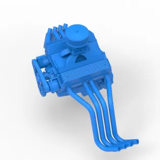 Engine V8 for vintage dragster Version 9 Scale 1:25 - Model thumbnail 2