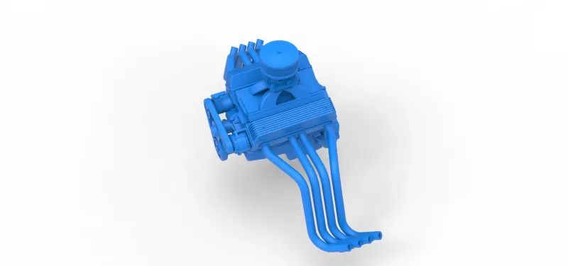 Engine V8 for vintage dragster Version 9 Scale 1:25 - Model preview 2