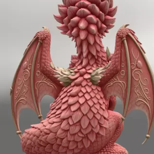 Rosé Bloom Dragon STL File for 3D Print - Model thumbnail 12