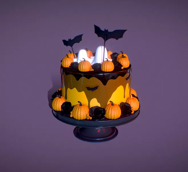 Pumpkin Cake for Halloween - Model preview 3